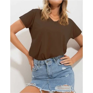 Malkoçbey Baskısız V Yaka  Oversize Unisex Basic T-Shirt
