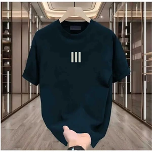 Maloçbey 3 Çizgi Baskılı Oversize Unisex Basic O Yaka T-Shirt