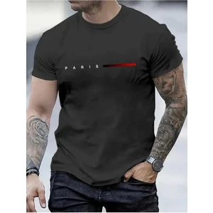Malkoçbey Kısa Çizgi Paris Baskılı Oversize Unisex Basic T-Shirt