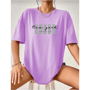 Malkoçbey Newyork Broklıyn Baskılı Oversize Unisex Basic T-Shirt