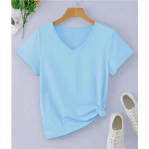 Malkoçbey Baskısız V Yaka  Oversize Unisex Basic T-Shirt