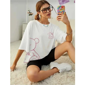 Malkoçbey Korsan Ayı Baskılı Oversize Unisex Basic T-Şihirt