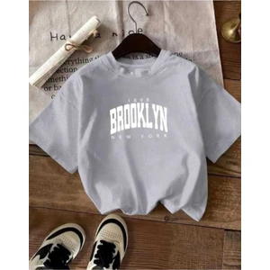 Malkoçbey Broklıyn Baskılı Oversize Unisex Basic O Yaka T-Shirt