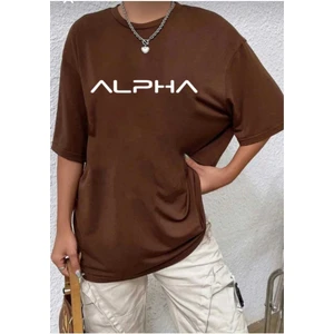 Malkoçbey Alpha Baskılı Oversize Basic T-Shirt
