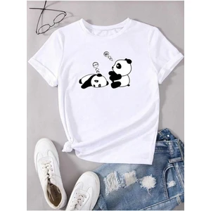 Gazete Baskılı Oversize Unisex O Yaka Basic T-Shirt