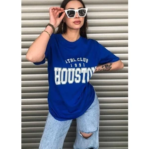Malkoçbey Houston Baskılı Oversize Unisex Basic T-Şihirt