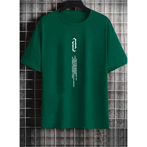 Dikey Baskılı O Yaka Oversize Unisex Basic T-Shirt