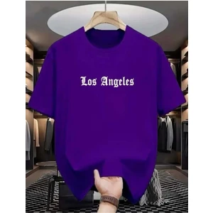 Malkoçbey Los Angeles Baskılı Oversize Unisex Basic O Yaka T-Shirt