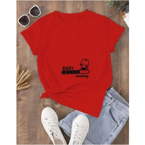 Kadın Baby Loading... Baskılı Oversize Basic T-Shirt