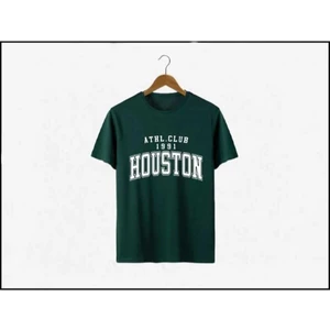 Malkoçbey Houston Baskılı Oversize Unisex Basic T-Şihirt