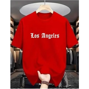 Malkoçbey Los Angeles Baskılı Oversize Unisex Basic O Yaka T-Shirt