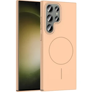 Galaxy S23 Ultra Kılıf Magsafe Şarj Özellikli Kflg Ruby Silikon Kapak - Desert Titanyum