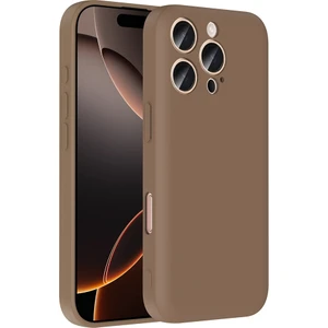 iPhone 16 Pro Kılıf Kamera Korumalı Kartlık Hazneli Kflg Vitra Kapak - Kahverengi