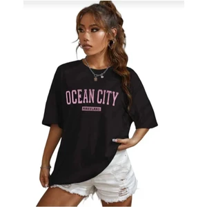 Malkoçbey Ocean City Baskılı Oversize Unisex Basic T-Shirt