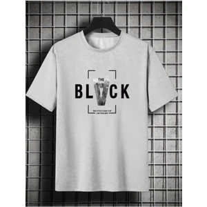 Malkoçbey Black Baskılı Oversize Unisex Basic O Yaka T-Shirt