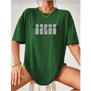 Malkoçbey Newyork Broklıyn Baskılı Oversize Unisex Basic T-Shirt