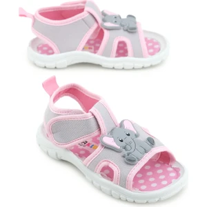 Kız Çocuk Bilekten Cırtlı Ayarlanabilir Pvc Rahat Esnek Taban Günlük Sandalet