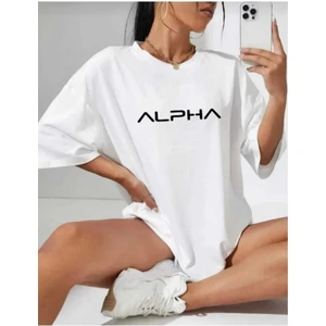 Malkoçbey Alpha Baskılı Oversize Basic T-Shirt