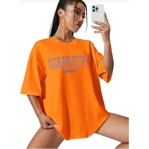 Malkoçbey Ocean City Baskılı Oversize Unisex Basic T-Shirt