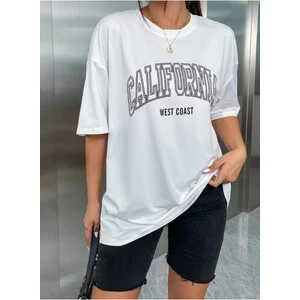 Malkoçbey Kalp Baskılı Oversize Unisex Basic T-Shirt