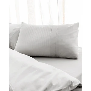 Madame Coco Adrien Çift Kişilik %100 Pamuklu Çizgili Kapaklı Nevresim Takımı - Gri