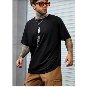 Dikey Baskılı O Yaka Oversize Unisex Basic T-Shirt