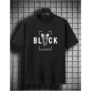 Malkoçbey Black Baskılı Oversize Unisex Basic O Yaka T-Shirt