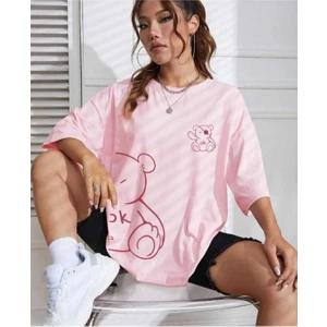 Malkoçbey Korsan Ayı Baskılı Oversize Unisex Basic T-Şihirt