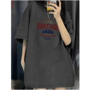 Malkoçbey Vıntagge Baskılı Oversize Unisex Basic T-Shirt