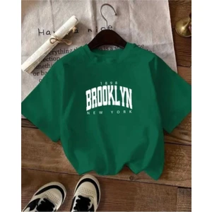 Malkoçbey Broklıyn Baskılı Oversize Unisex Basic O Yaka T-Shirt