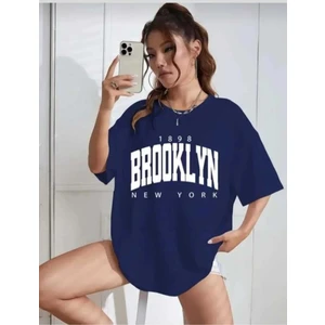 Malkoçbey Broklıyn Baskılı Oversize Unisex Basic O Yaka T-Shirt
