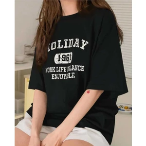 Malkoçbey  Holıday Baskılı Oversize Unisex Basic T-Shirt