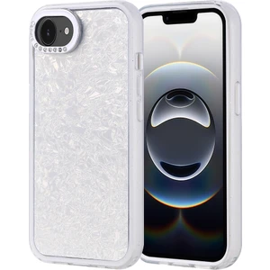 iPhone 16E Kılıf Taşlı Tasarımlı  Kflg Kapi Kapak - Gümüş