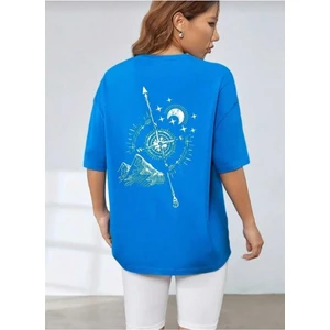 Majestıc  Baskılı Oversize Basic O Yaka Unisex T-Shirt