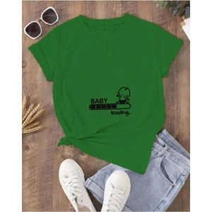 Kadın Baby Loading... Baskılı Oversize Basic T-Shirt