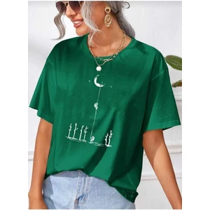 But First Coffee Baskılı Overize Basic O Yaka T-Shirt