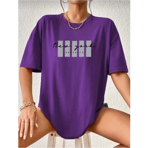 Malkoçbey Newyork Broklıyn Baskılı Oversize Unisex Basic T-Shirt