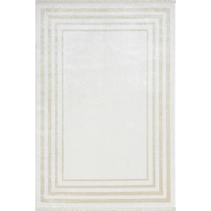 Karmen Halı Elegance EG003A Krem Halı Bej Kenar Çerçeveli Modern Viskon Doğal Iplik Bambu Halı