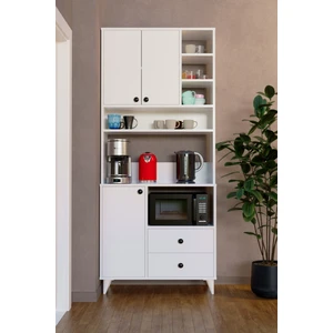 Atlas Kahve Köşesi Çok Amaçlı Dolap Beyaz