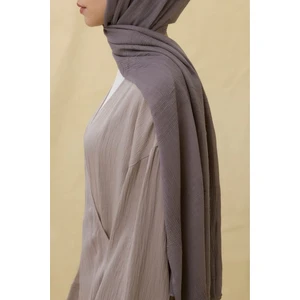 Brıce Sıcak Gri Uzun Saçak Püsküllü Pamuklu Şal