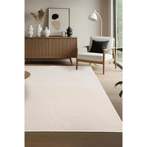 Leon LN001W Beyaz Halı Modern Desen Pamuk Taban Akrilik Tozuaz Salon Yatak Odası Koridor Halısı