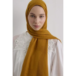 Brıce Hardal Uzun Saçak Püsküllü Pamuklu Şal