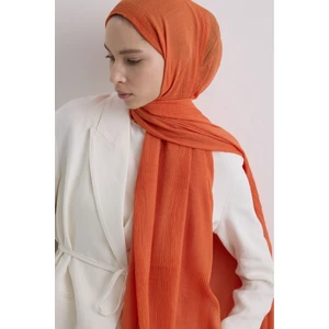 Brıce Oranj Uzun Saçak Püsküllü Pamuklu Şal