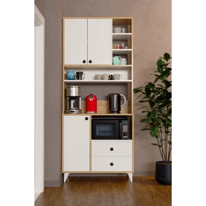 Atlas Kahve Köşesi Çok Amaçlı Dolap Beyaz Atlantik Çam