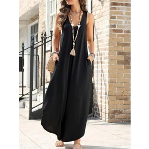 Yeni Sezon Konfor Modeli Askılı Cep Detaylı Viskon Bohem Salopet Bol Paça Salaş Tulum Bahçıvan Tulum