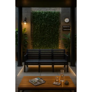 Lara 3'lü Koltuk Mindersiz Balkon&teras Bahçe Koltuk / Antrasit