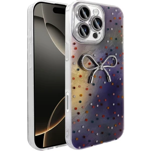iPhone 16 Pro Max Kılıf Kamera Korumalı Figürlü Kflg Ponti Silikon Kapak - Lila