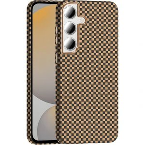 Galaxy S24 Fe Kılıf M-Safe Şarj Özellikli Karbon Fiber Görünümlü Kflg Gros Kapak - Desert Titanyum