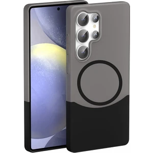 Galaxy S24 Ultra Kılıf M-Safe Şarj Özellikli Mıknatıslı Kflg Duble Kapak - Siyah