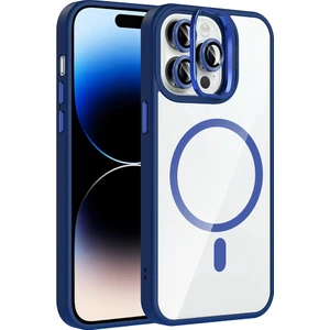 iPhone 14 Pro Max Kılıf Standlı ve Kamera Lens Hediyeli M-Safe Şarj Özellikli Kflg Etro Kapak - Laci